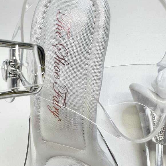 The Shoe Fairy Olympian Clear Heels Size 5 Bling Rhinestones - Picture 2 of 4